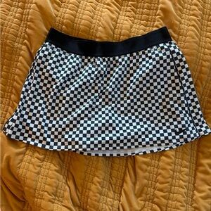 Nike Black and White Checkered Dri Fit Skater Skirt